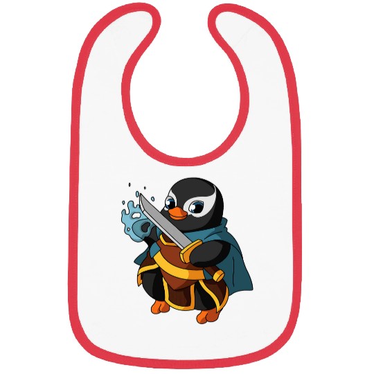 Penguin Pet Warlock Penguin RPG Gaming Funny Nerdy Geeky Gamer Bibs