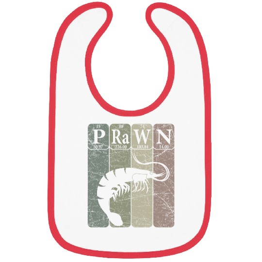 Shrimp Prawn Periodic Table Elements Seafood Shrimp Retro 2 Bibs