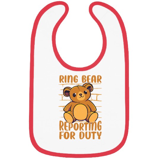 Bear Pet Ring Bear Reporting For Duty Funny Wedding Niece 2 Bibs