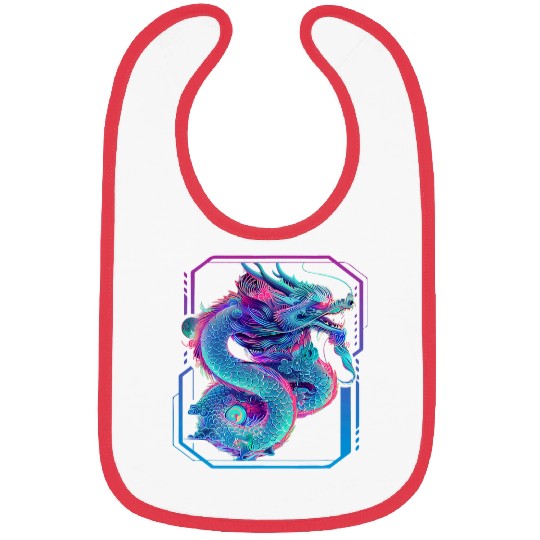 Dragon Pet Vaporwave Japanese Dragon Art Japan Style Graphical Bibs