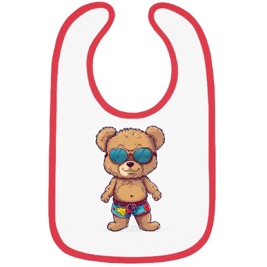 Bear Pet Happy Teddy Bear with cool Sunglasses and swimming trunks Bibs