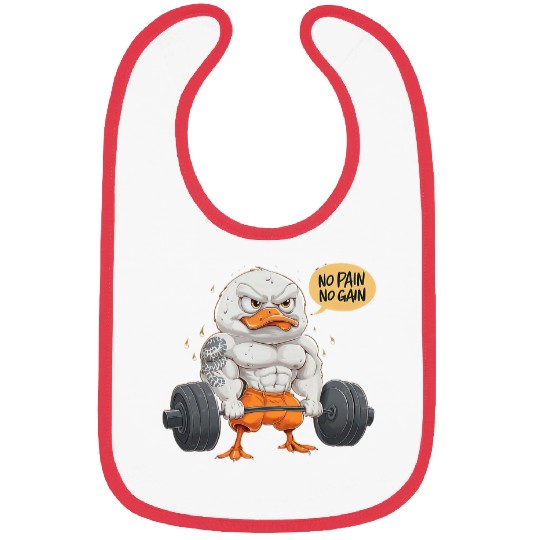 Duck Pet No Pain No Gain Funny Gym duck Bibs