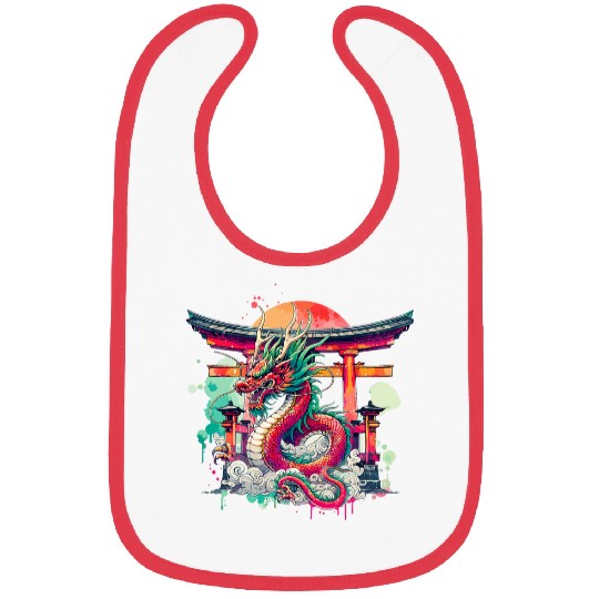 Dragon Pet Traditional Japanese Dragon Torii Gate Bibs