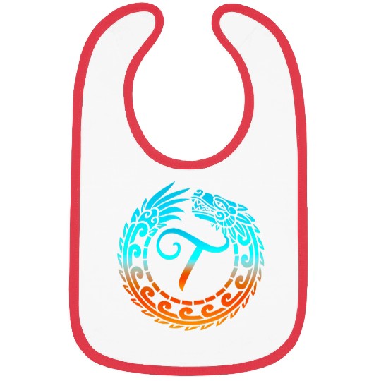 Dragon Pet Tribal Dragon Initial Letter T Monogram Boho Bibs