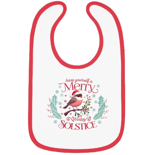Merry Winter Solstice Bird Wishing A Magical Winter Solstice Bibs