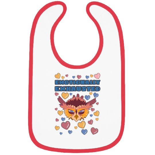 Owl Pet Emotionally Exhausted Owl with Hearts Bibs