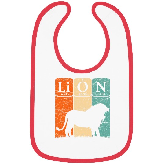 Lion Pet Periodic Table Elements Retro Lion Nerdy 1 Bibs