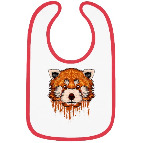 Panda Pet Drawn panda face with spray art red panda Bibs