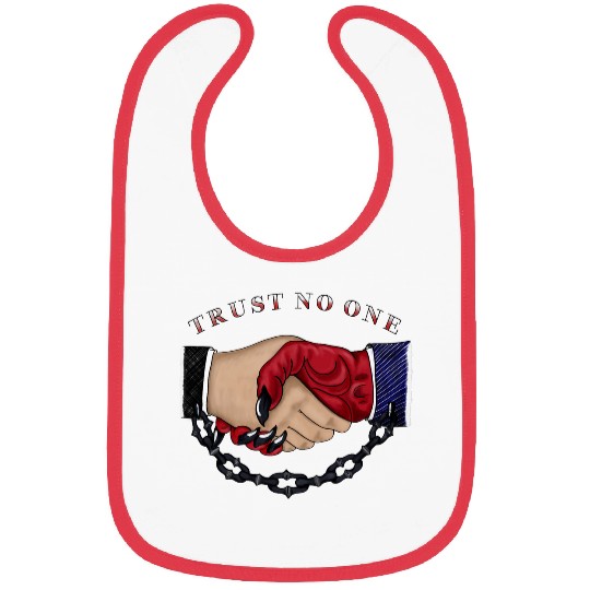 Trust No One American Traditional Tattoo Handshake Bibs