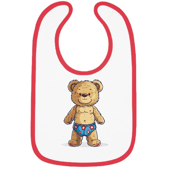 Bear Pet Children Teddy Bear with swimming Trunks Costume Bibs