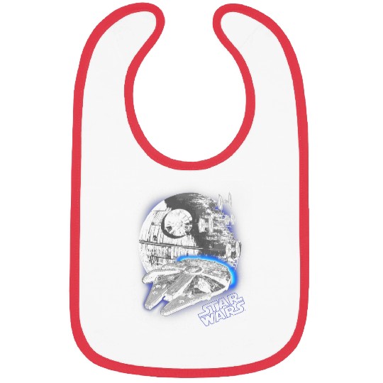 Star Wars Classic Millennium Falcon Flying Over Death Star Bibs