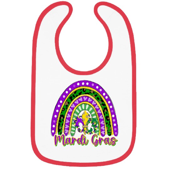 Mardi Gras Rainbow Fleur De Lis Gerald Lily Bibs