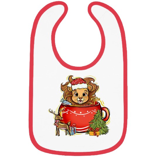 Lion Pet xmass Christmas Mug Deer Mistletoe Lion Bibs