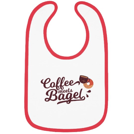 Coffee Fun Meets Bagel Funny Coffee Quote design Bibs