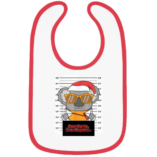 Koala Pet Dear Santa I Can Explain Koala Glasses Criminal Christmas Bibs