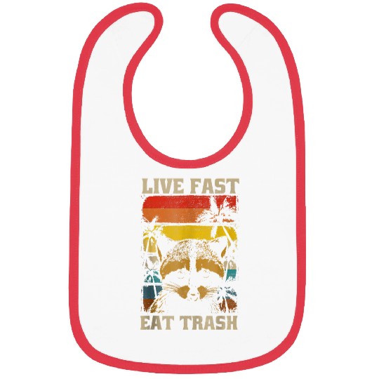 Raccoon Pet live fast eat trash panda 3 Bibs