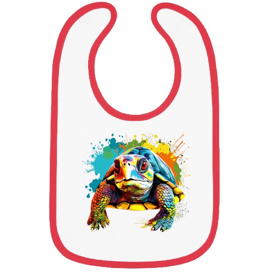 Splash Art Box Turtle Lover Colorful 1 Bibs