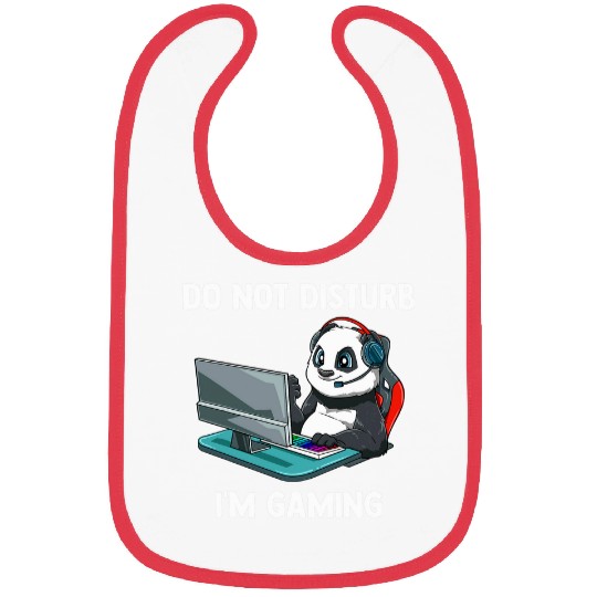 Panda Pet Do Not Disturb Funny Video Gaming Panda Gamer Bibs