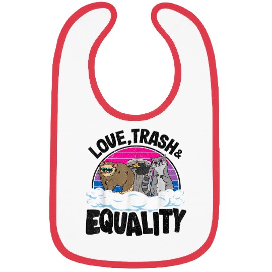 Raccoon Pet Love Trash Equality Opossum Raccoon Bisexual Flag Bi Pride Bibs
