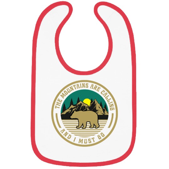 The Mountains Are Calling And I Must Go Camping Design Bibs