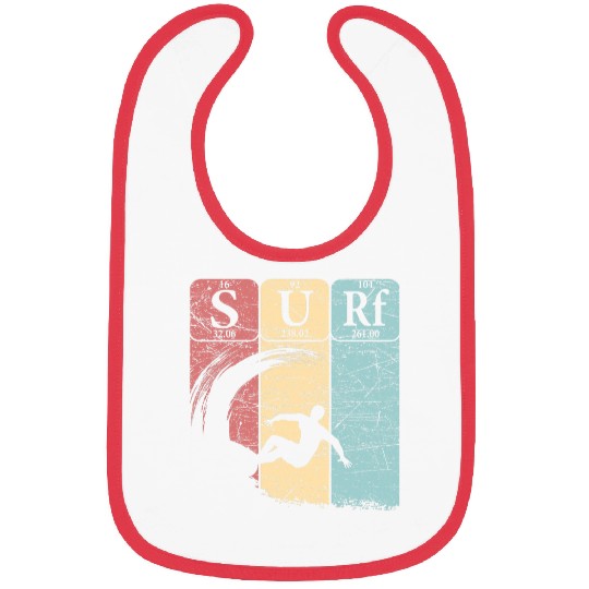 Surf Periodic Table Elements Surfing Surfboard Vintage Bibs