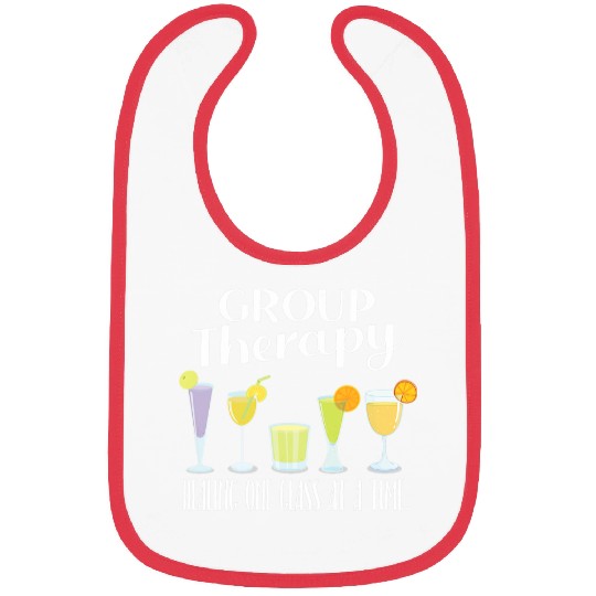 Beer Fun Group Therapy Cocktail Drinking Alcoholic Humor Bibs