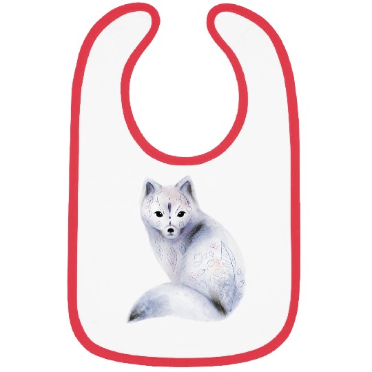 Viking Nordic Summer Fox Hand Painted Watercolor Bibs