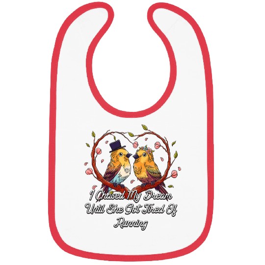 She Got Tired Of Running Wedding Proposal Groom Engagement Bibs