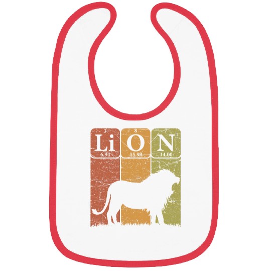 Lion Pet Periodic Table Elements Retro Lion Nerdy 3 8 Bibs