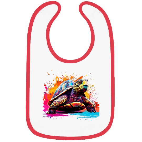 Splash Art Box Turtle Lover Colorful Bibs