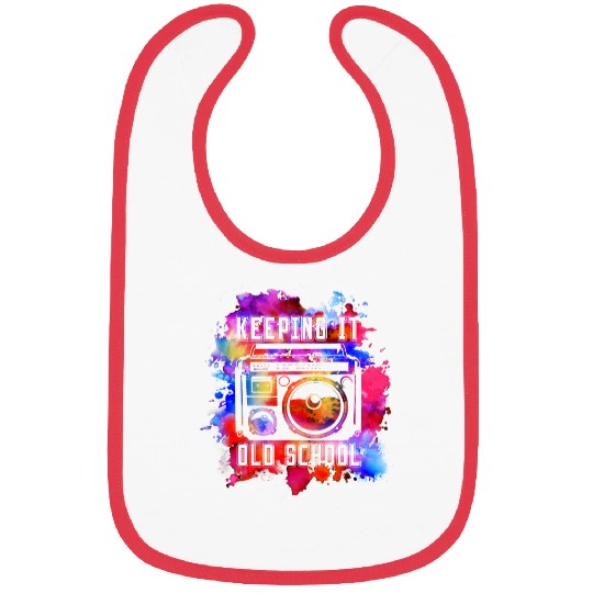 Keeping It Old School 80s 90s Boombox Retro Music Bibs
