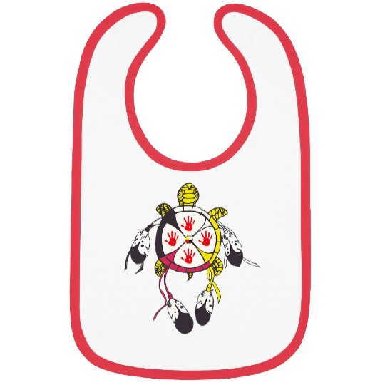 Turtle Pet medicines Wheel MMIW Native American turtle Bibs