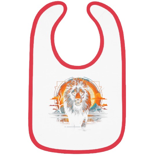 Lion Pet Savannah Nature Paintings Animal kingdom Bibs
