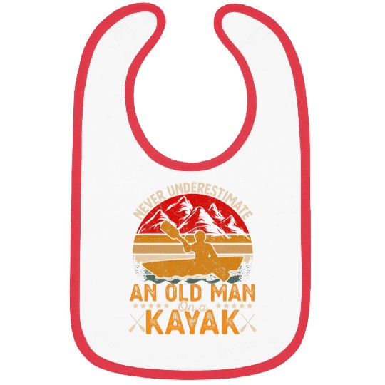 Never Underestimate An Old Man On a Kayak kayaking Kayaker Bibs