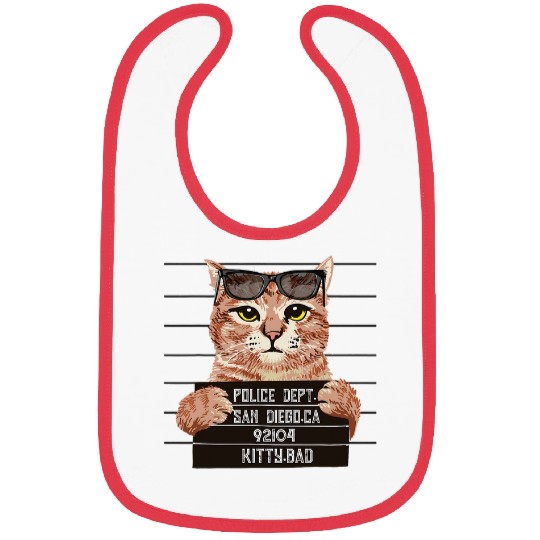 Police photo Angry cat Bibs