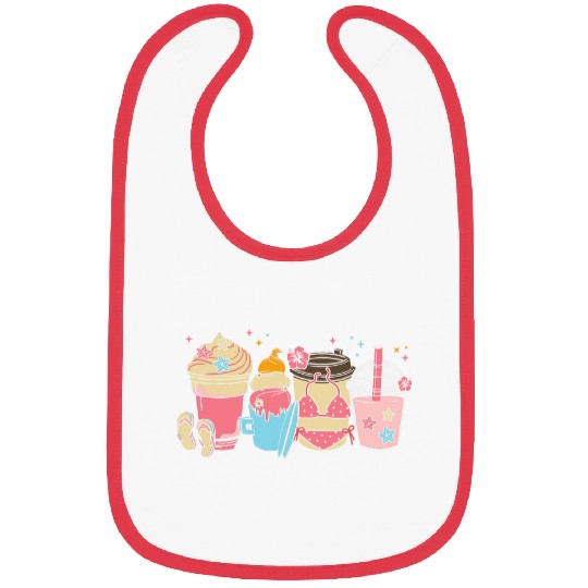 Coffee Fun Ice Cream Juice Bikini Flip Flops Cute Beach Bibs