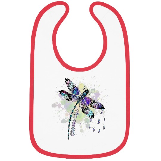 Choose Life Dragonfly suicides Prevention Semicolon 988 Bibs