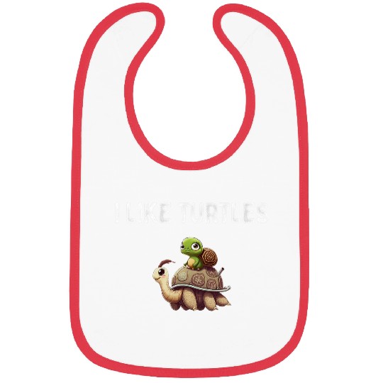 I Like Turtles Cute Funny Snail Riding Turtle Bibs