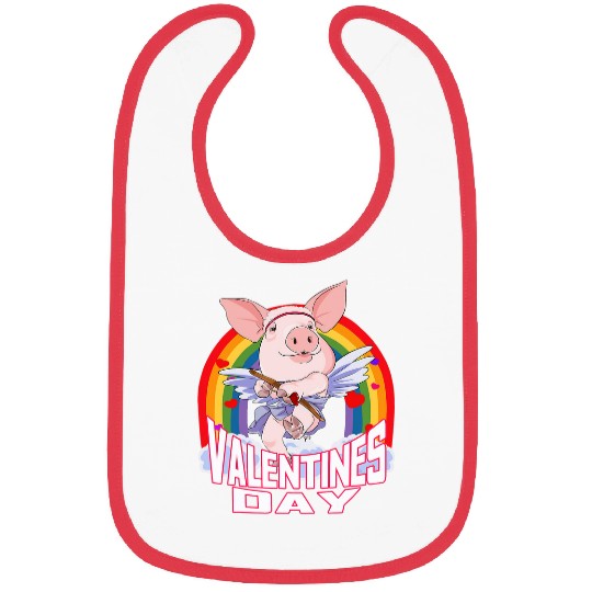 American Yorkshire Pig Cupid Funny Valentines Day Bibs