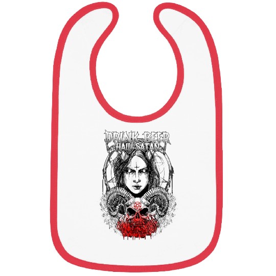Beer Fun Hail Satan I Occult Baphomet Bibs