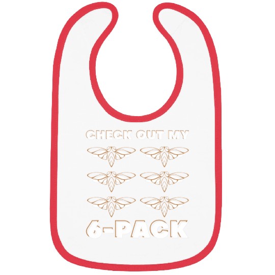 Check Out My Six Pack Cicada Minimalist Pun Hilarious Design Bibs