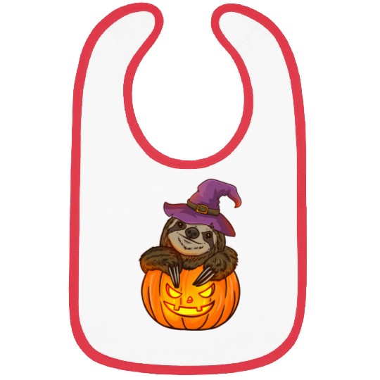Sloth Pet Halloween Pumpkin Sloth Halloween 2 Bibs