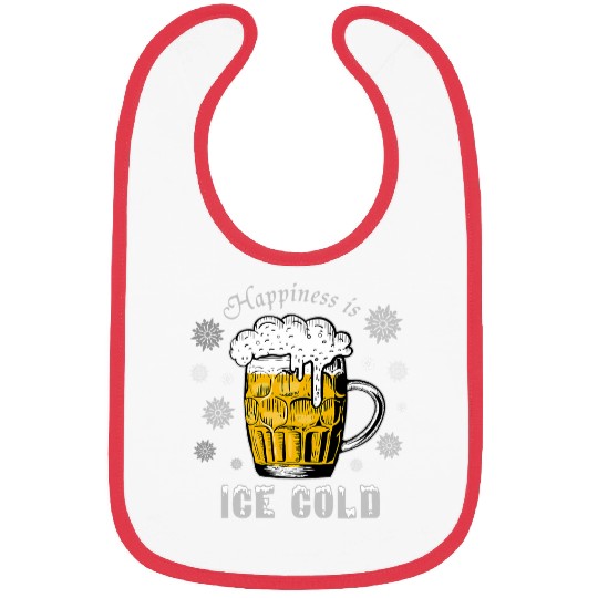 Beer Fun Happiness Is Ice Cold Snowflake Drinking Bibs