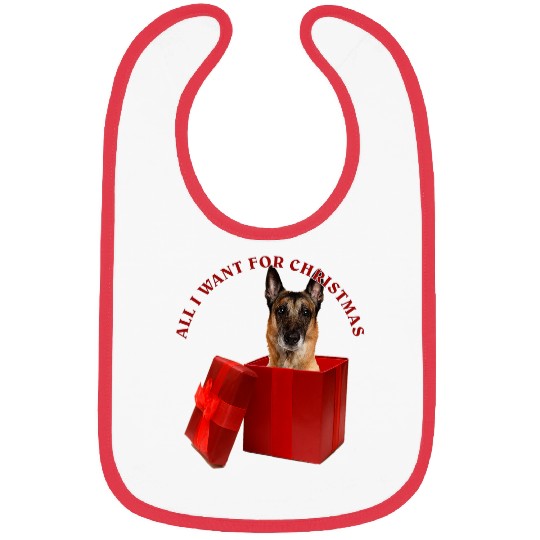 All I Want For Christmas Belgian Malinois Bibs