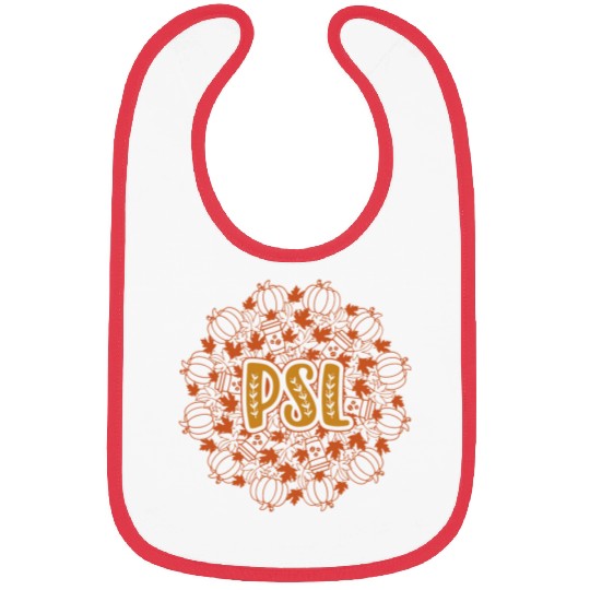 Coffee Fun PSL Pumpkin Spice Latte Fall Coffee Leaves Mandala Cute Bibs