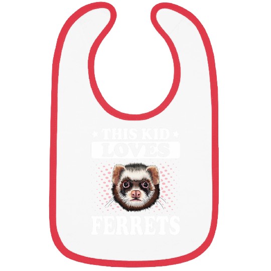 This Kid Loves Ferrets Cute Face Ferret Kid Bibs