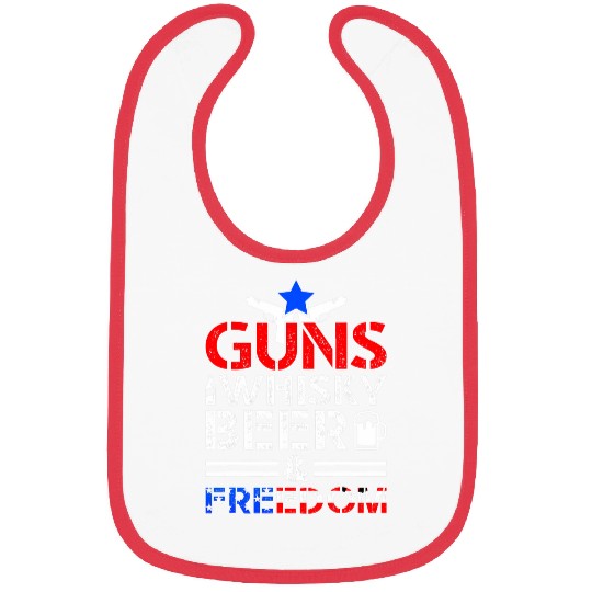 Beer Fun guns Whisky Beer Freedom Proud American Flag Party Gift USA 3 Bibs