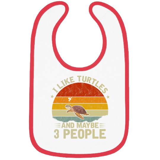Turtle Pet I Like Turtles and Maybe 3 People Cool Turtle Lover Retro Bibs