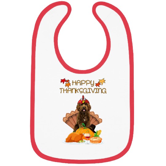 Happy Thanksgiving Day Labradoodle Gift Dog Funny Turkey Bibs
