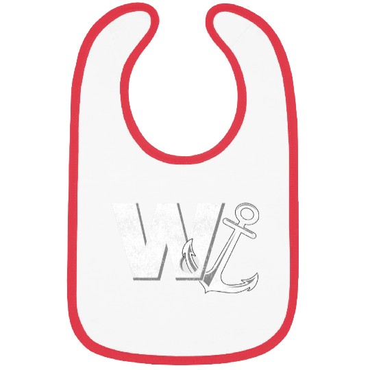 W Anchor Wanchor Wanker Jerk Funny Sailing Boating Bibs